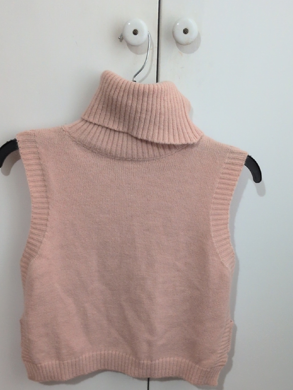 bishop + young Blush Pink Sleeveless Turtleneck Sweater Vest